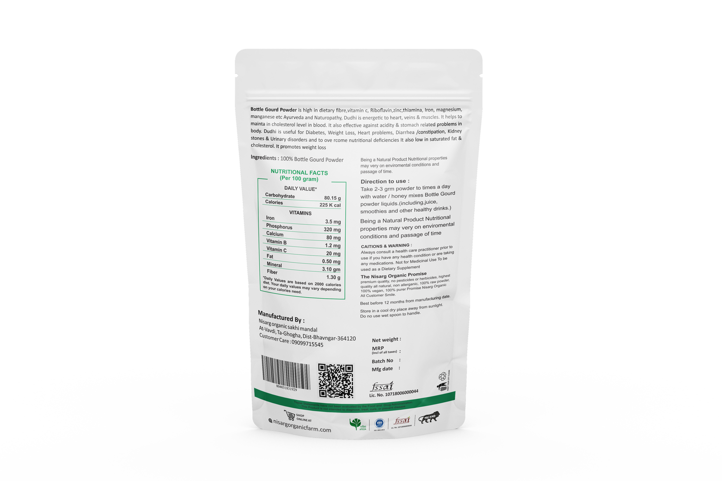 Organic Bottle Gourd Powder | For Healthy Hair