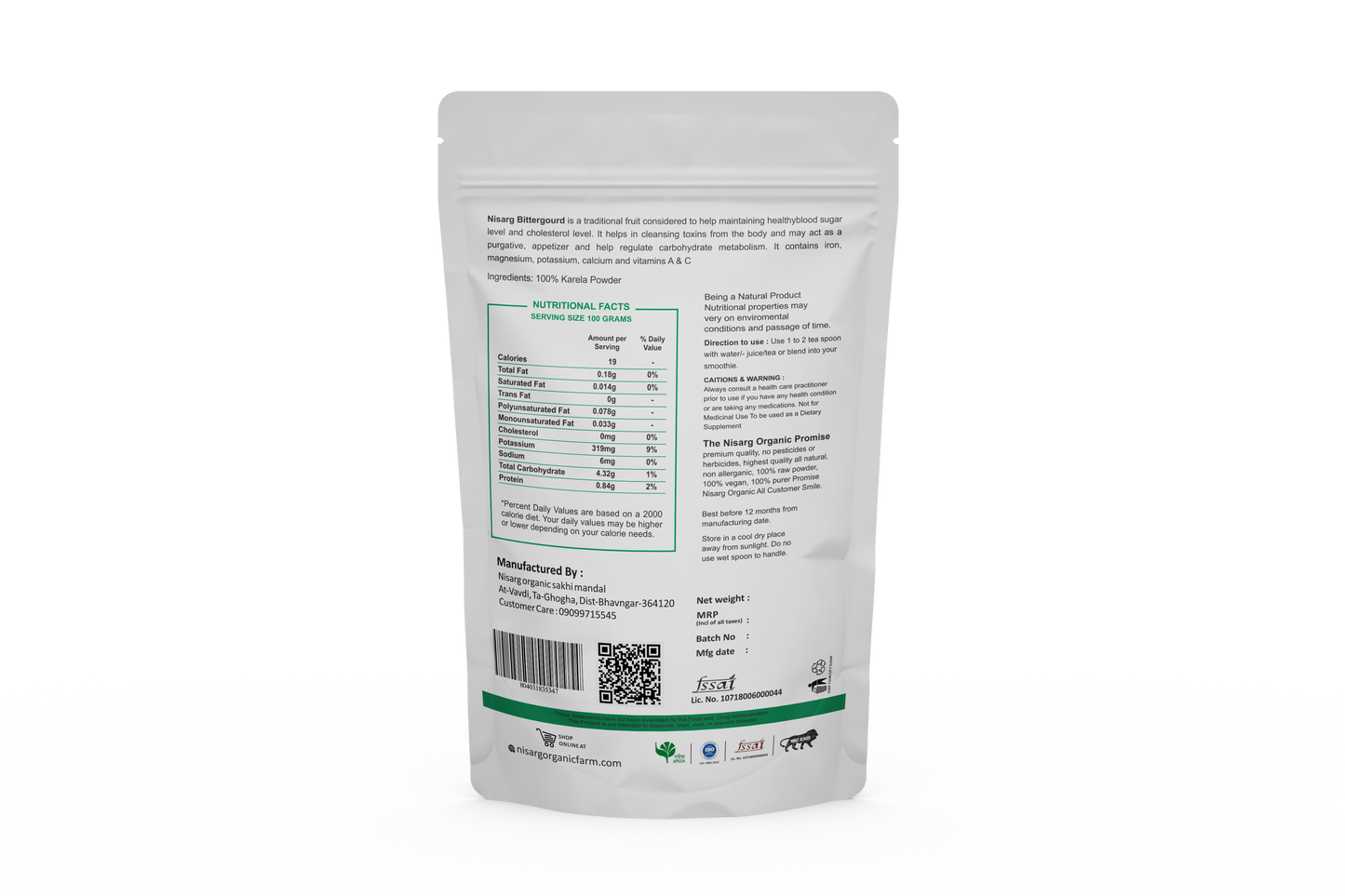 Organic Karela/ Bitter Gourd Powder