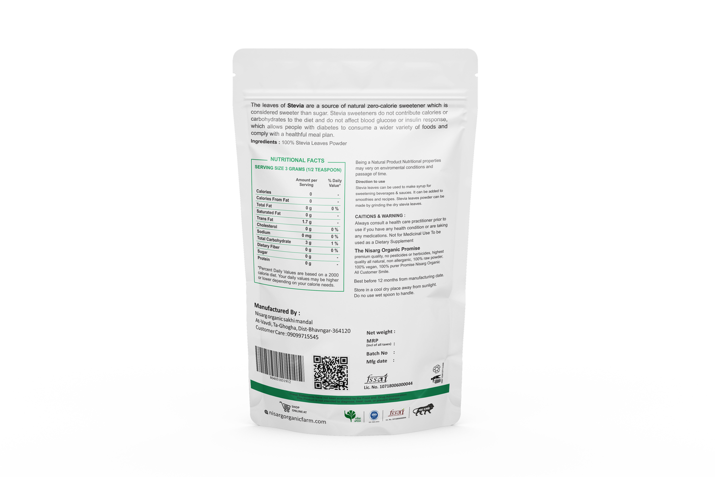 Organic Stevia Leaf Powder | Dried Stevia Leaves Powder