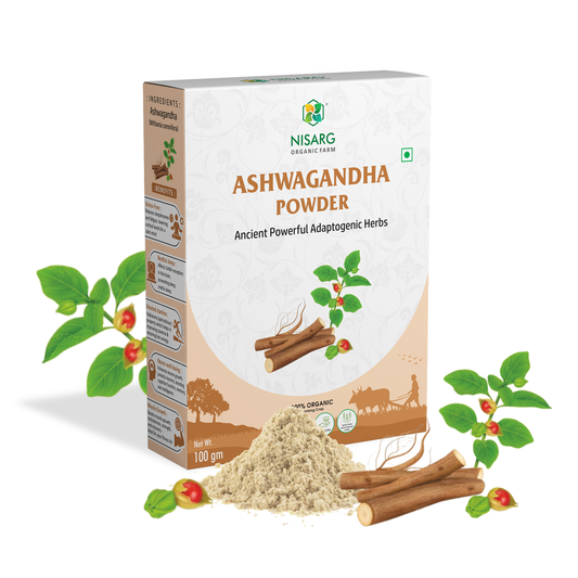 Organic Ashwagandha Root Powder - Nisarg Organic Farm
