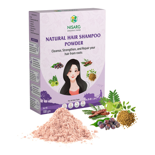Natural Herbal Hair Wash Shampoo Powder - Nisarg Organic Farm