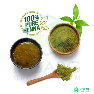 Natural henna powder from Nisarg Organic Farm