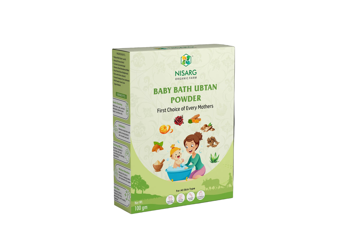 Organic Baby Bath Ubtan for newborn skin - Nisarg Organic Farm