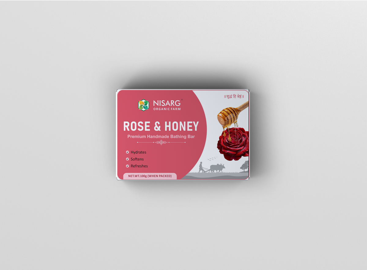Nisarg Rose & Honey Natural Handmade Bathing Soap