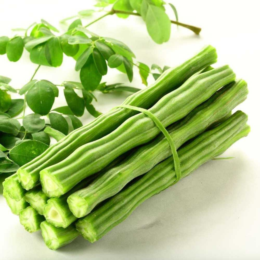 Bundle of fresh moringa drumstick pods
