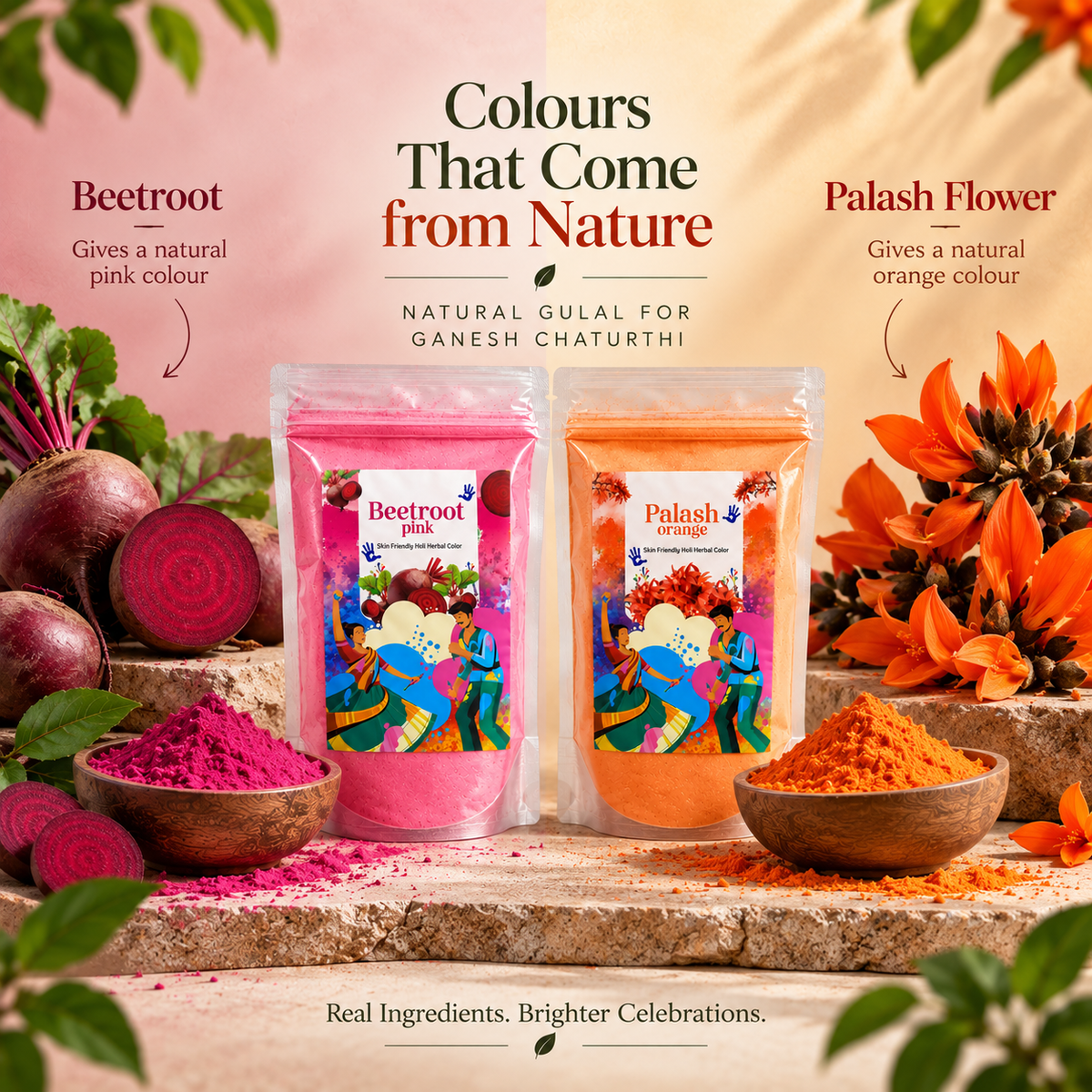 Natural Gulal For Ganpati Festival