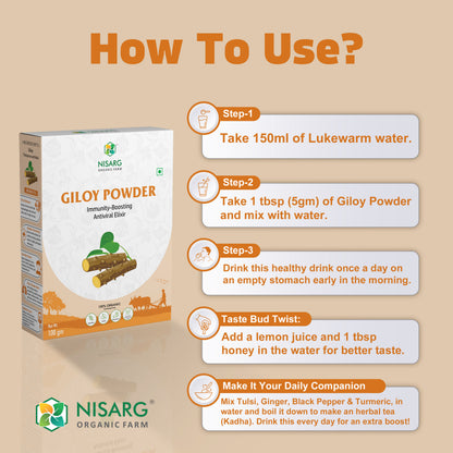 Organic Neem Giloy Powder | Guduchi Powder