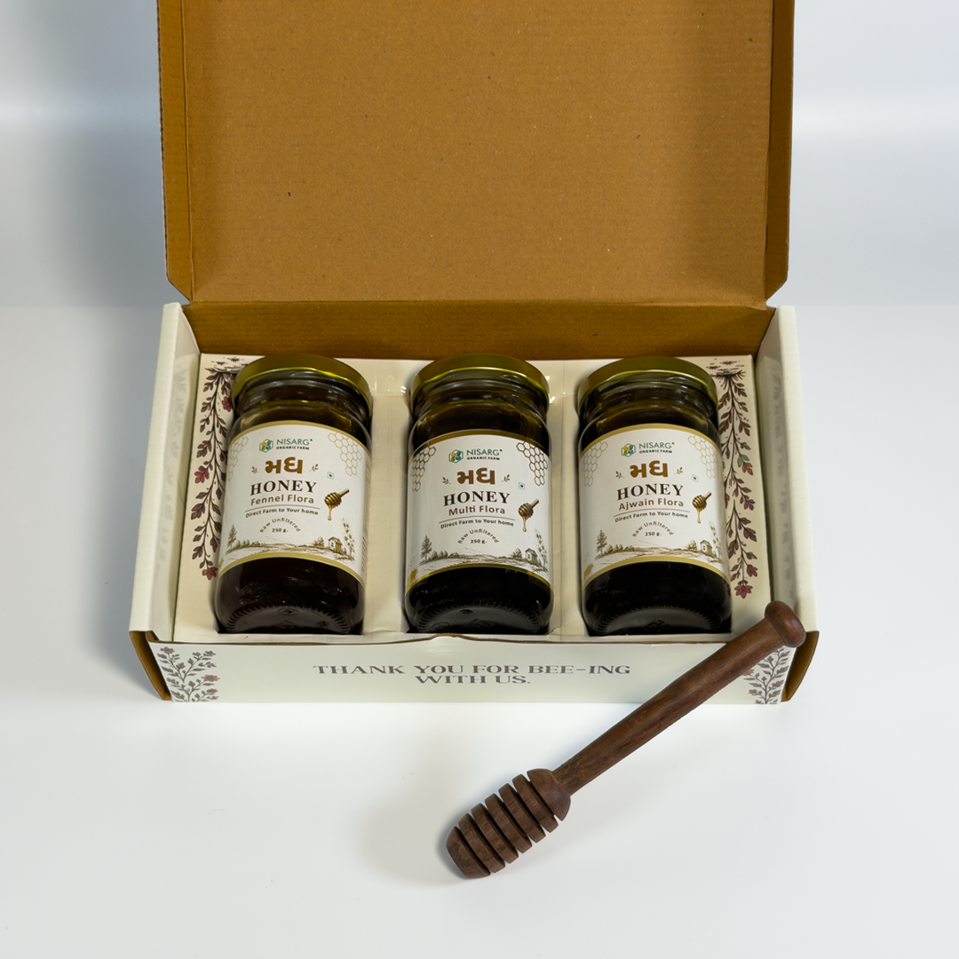 Honey Gulkand , Honey Dryfruit And Multi Flora Honey Gift Combo (3 x 250 Gm)