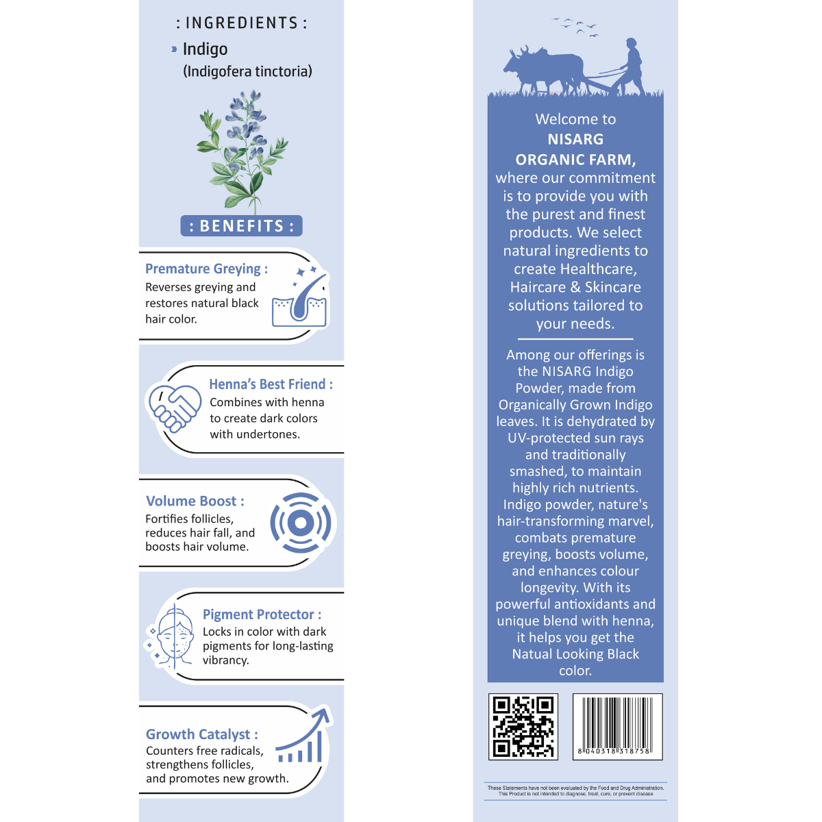 Natural Indigo Powder | Organic Indigo Leaf Powder