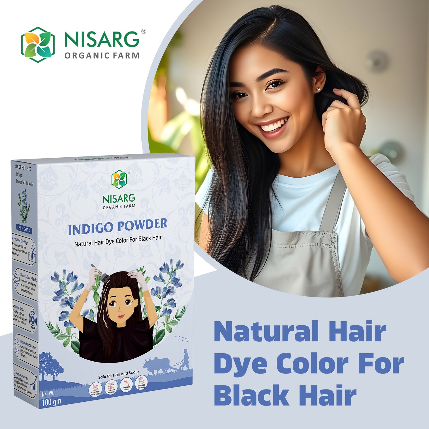 Natural Indigo Powder | Organic Indigo Leaf Powder