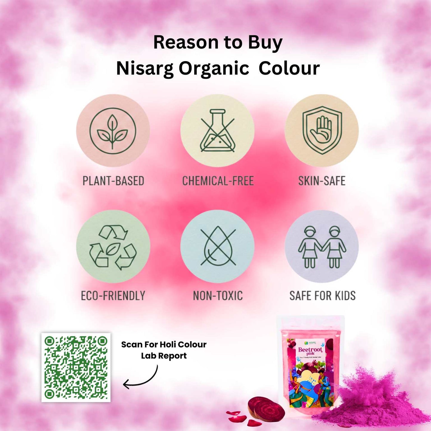 Natural Pink Holi Colors | Organic Pink Holi Colors