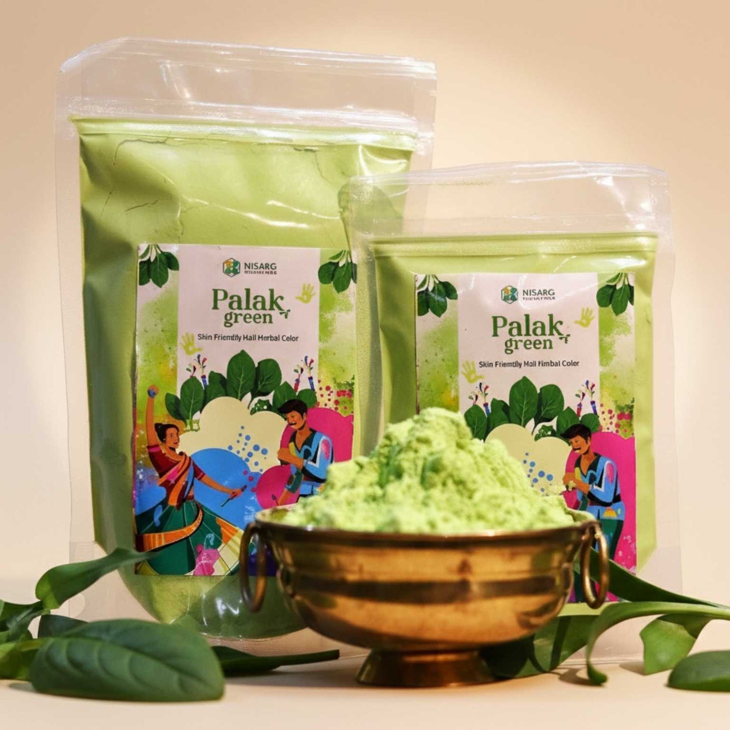 Natural Green Holi Colors | Organic Holi Color Green