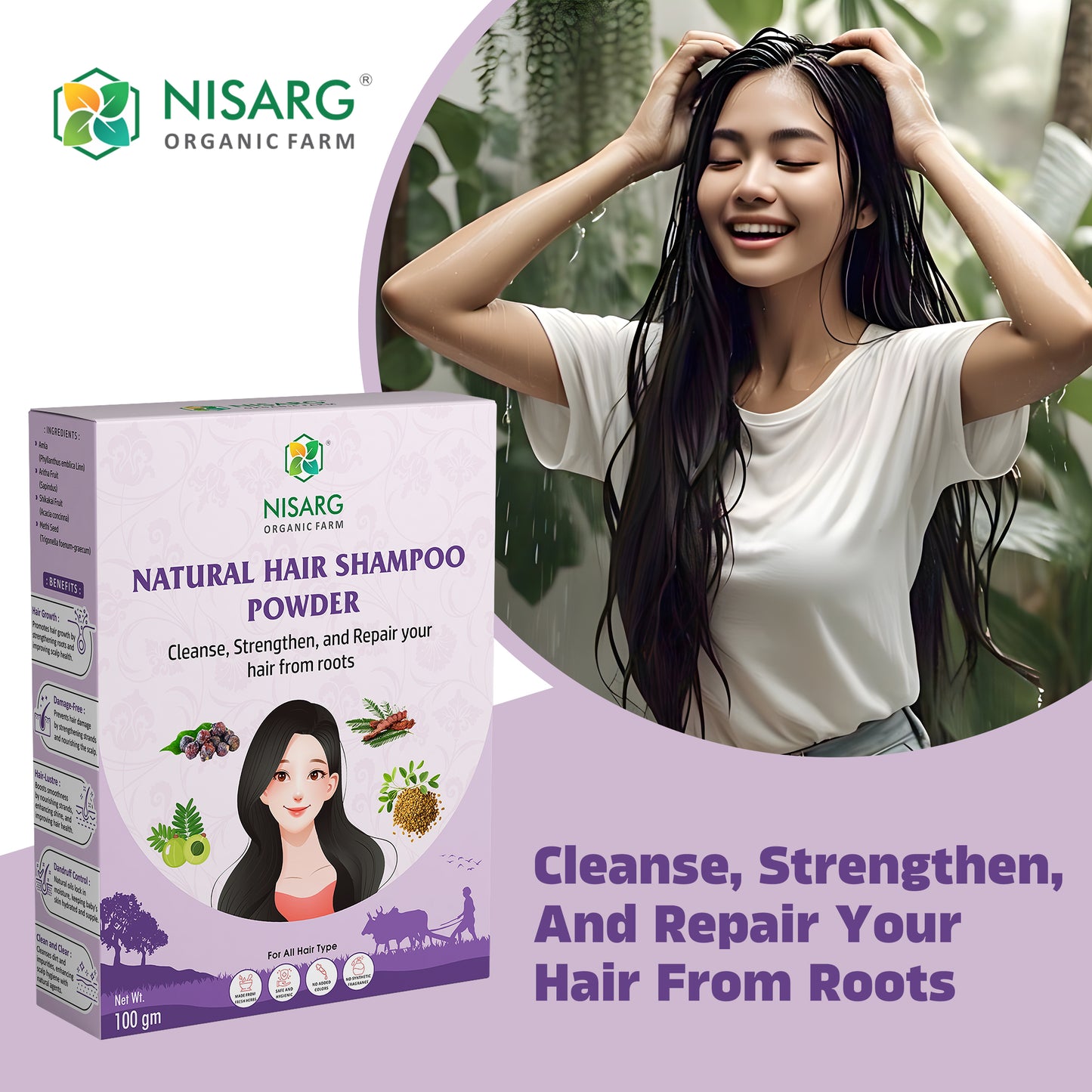 Natural Hair Shampoo Powder | Herbal Hair Wash Powder