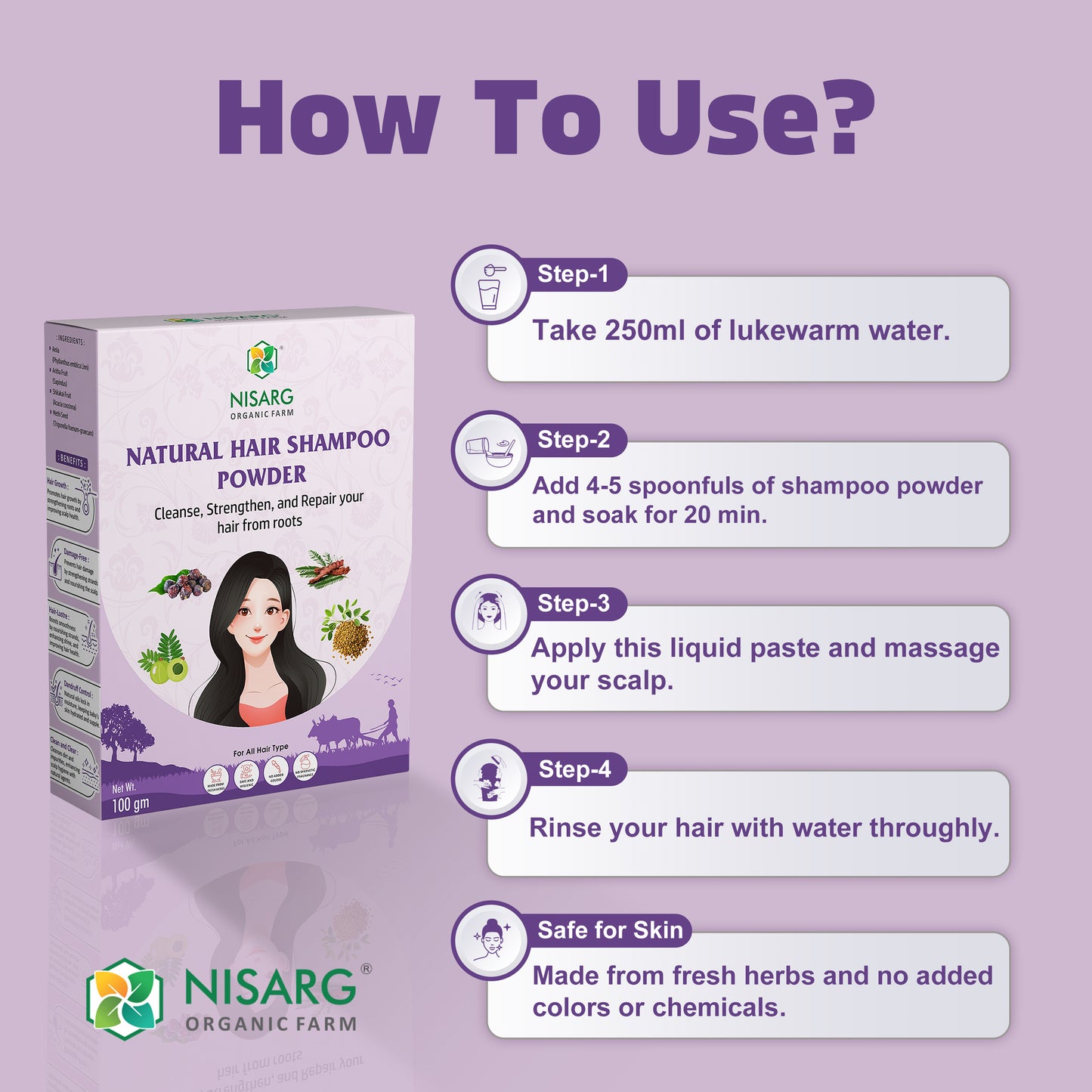 Natural Hair Shampoo Powder | Herbal Hair Wash Powder