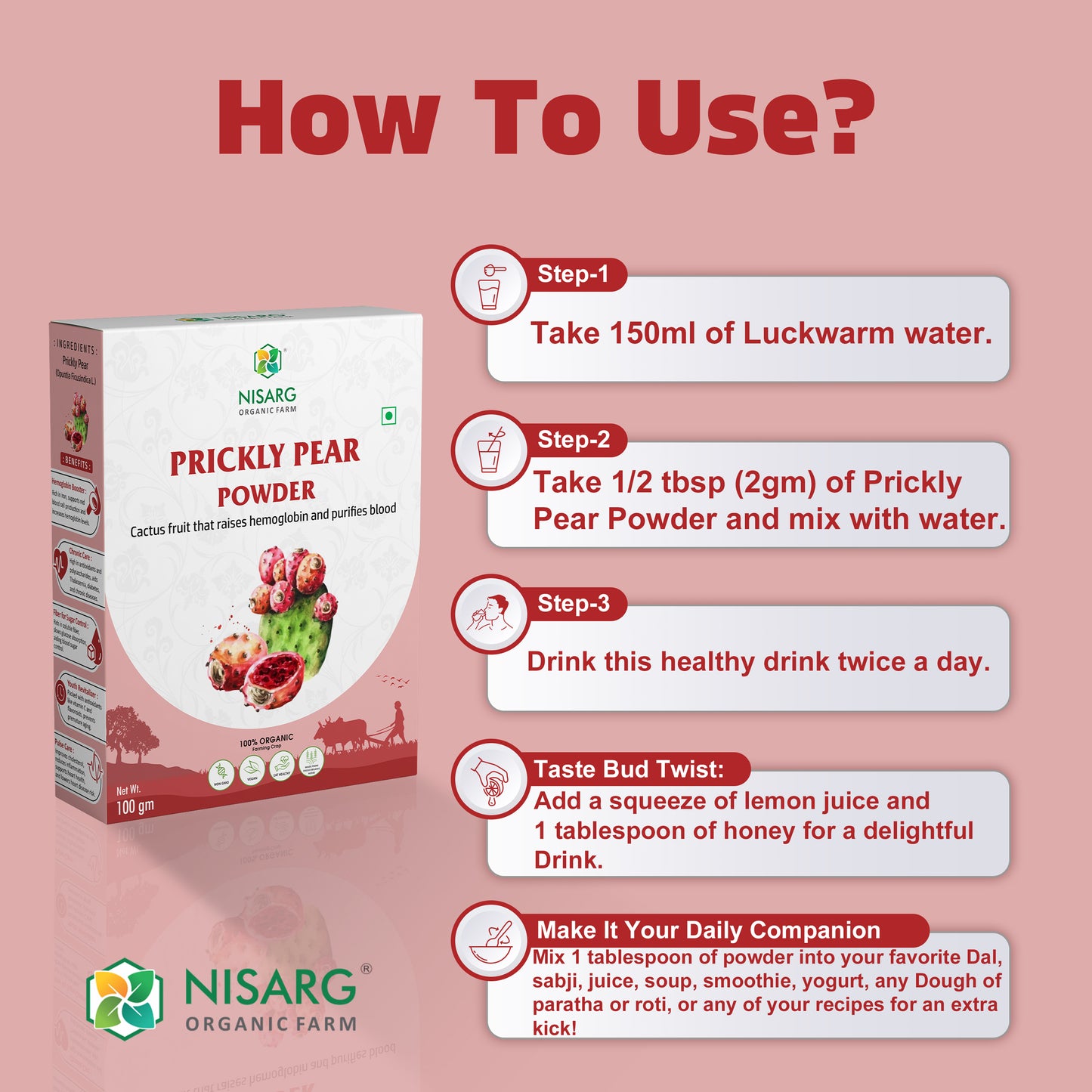 Organic Prickly Pear Powder | Findla Fruit Powder