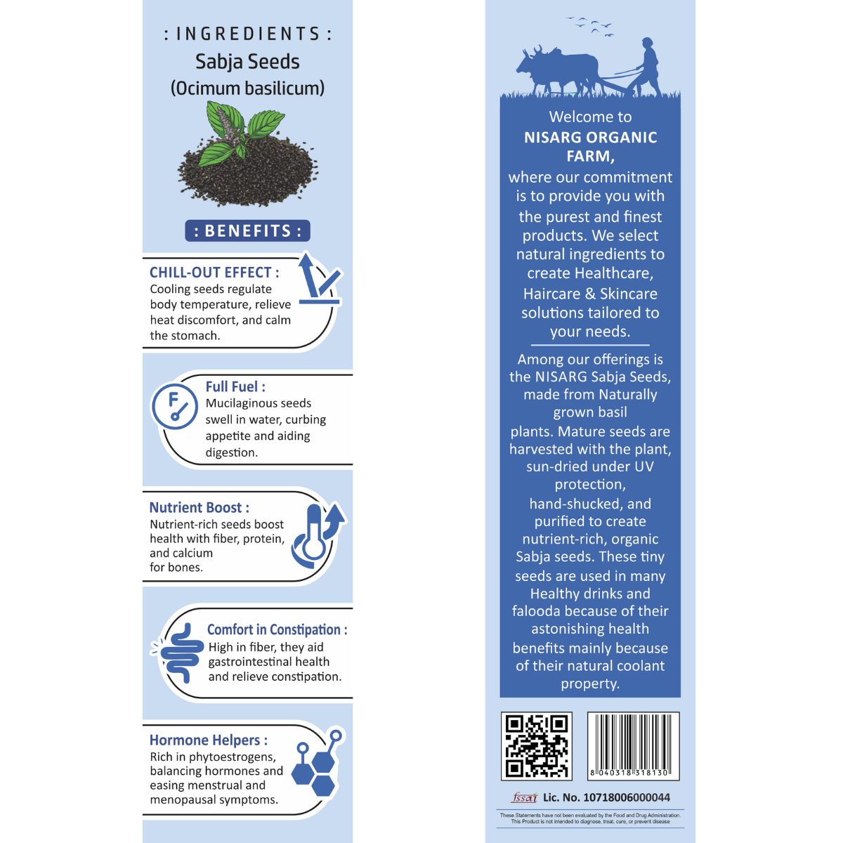 Organic Sabja seeds/Basil seeds