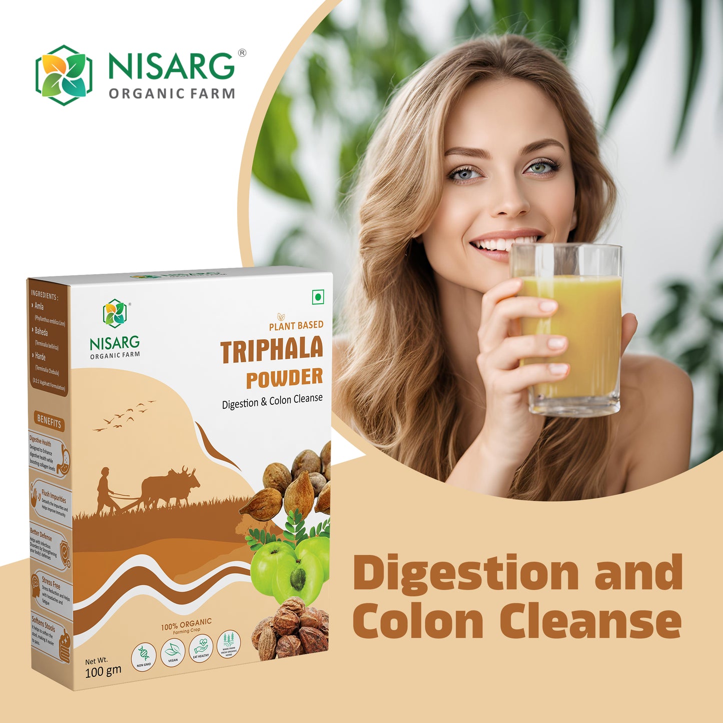 Organic Triphala Powder – For Digestion | Glowing Skin | Weight Loss