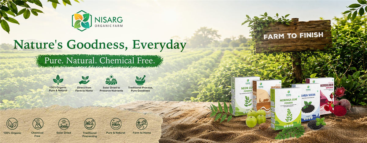 Nature's goodness, everyday - pure, natural, chemical-free organic products, farm to finish | Nisarg Organic Farm