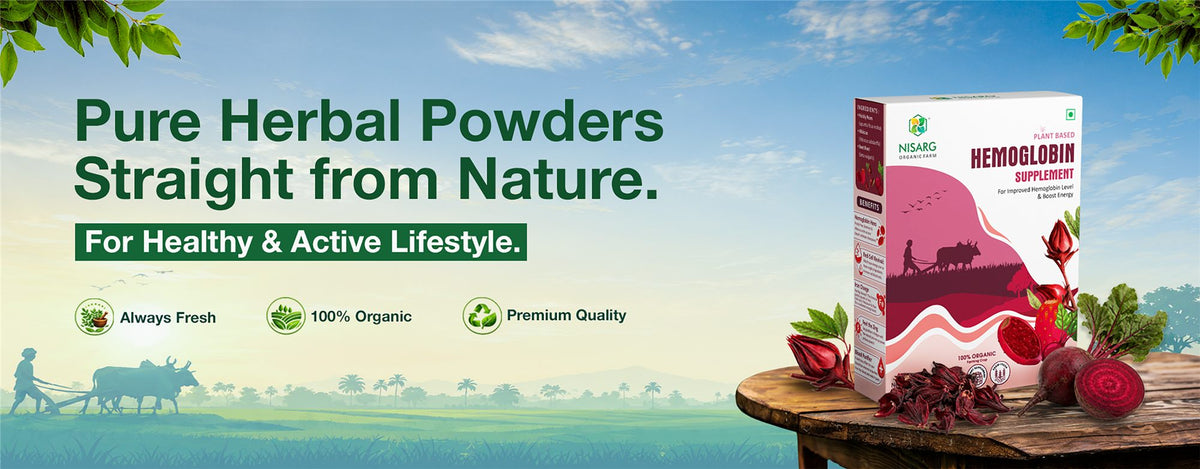 Pure herbal powders straight from nature - organic hemoglobin supplement pack | Nisarg Organic Farm