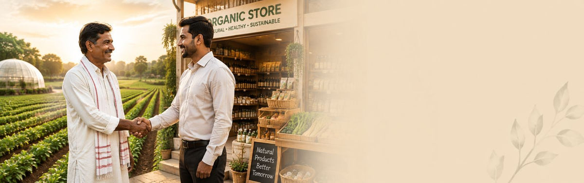 Nisarg Organic Farm organic store - partnership between farm and store