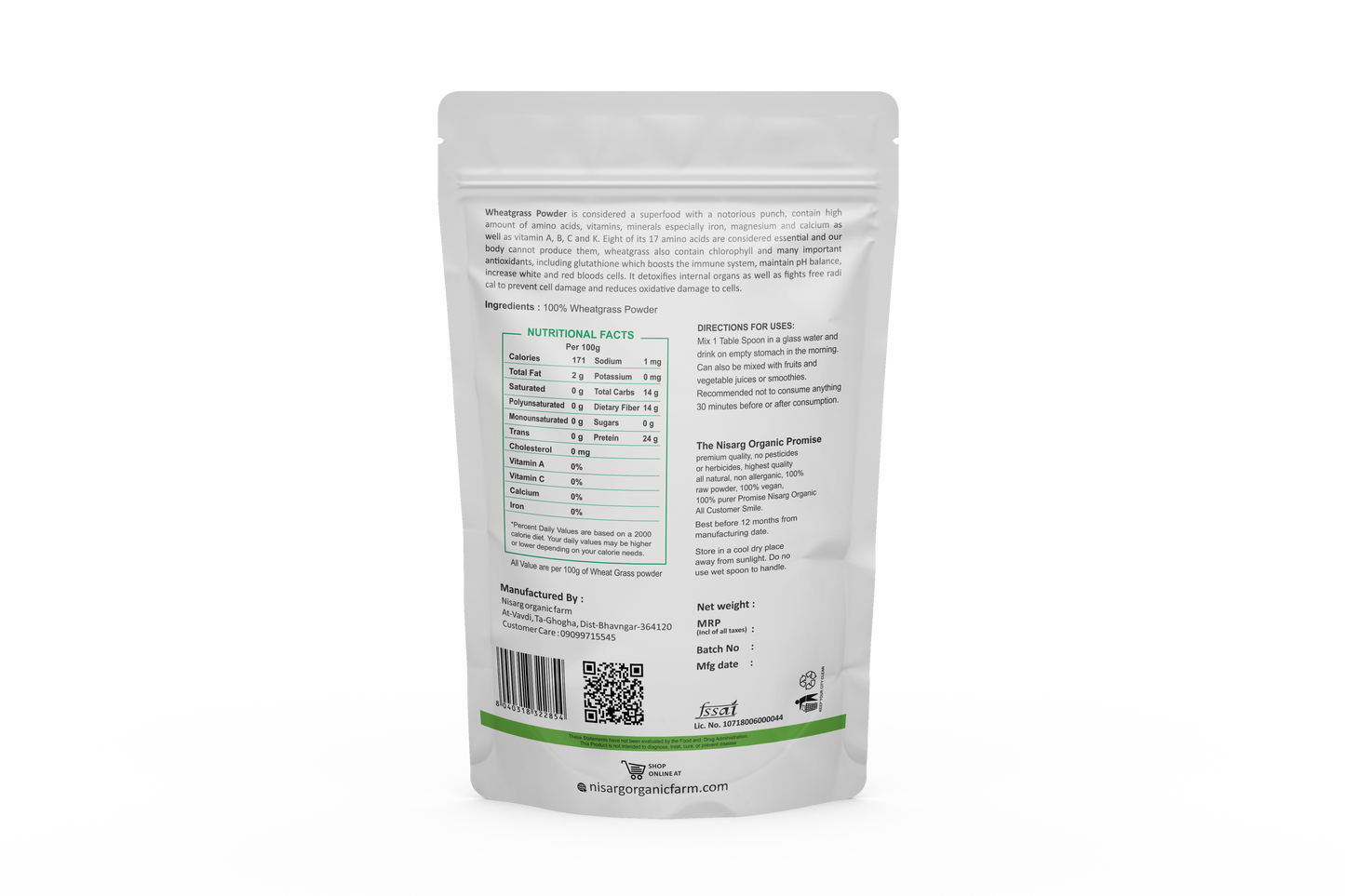 Organic Wheat Grass Powder