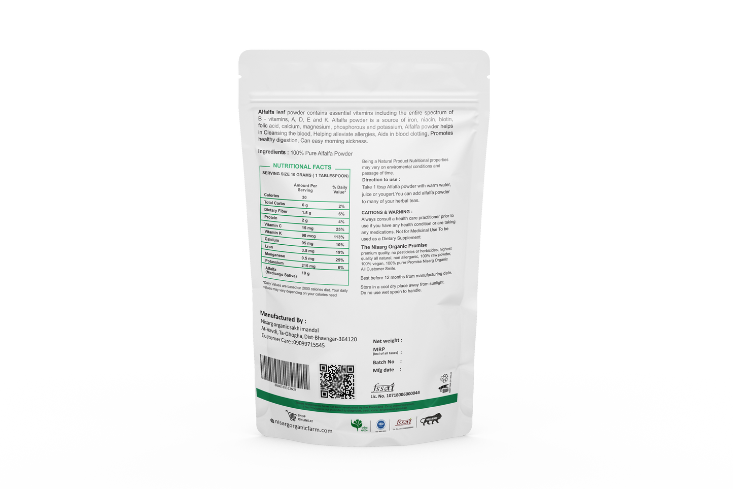 Organic Alfalfa Leaf Powder