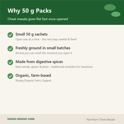 Why 50 g fresh packs – freshly ground chaat masala