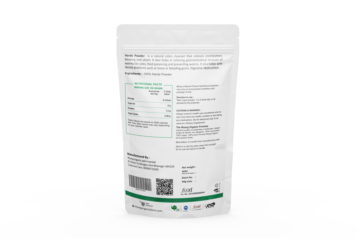 Organic Harde Powder | Haritaki Powder