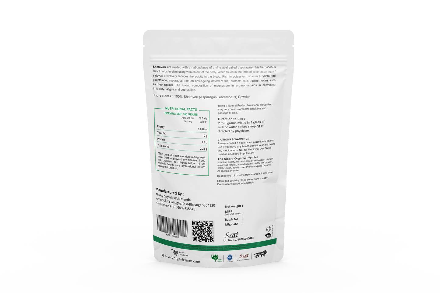 Organic Shatavari Powder | Asparagus powder