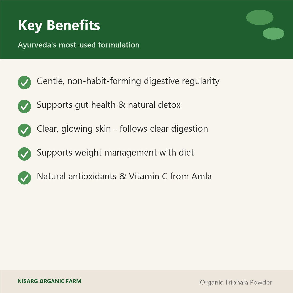 Triphala powder key benefits – digestion, gut health, glowing skin
